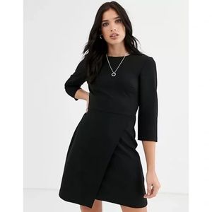 Warehouse black wrap mini shift dress